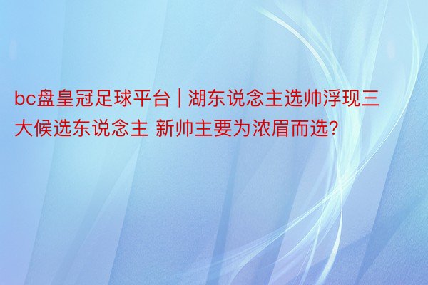 bc盘皇冠足球平台 | 湖东说念主选帅浮现三大候选东说念主 新帅主要为浓眉而选？