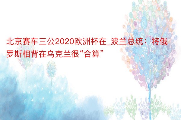 北京赛车三公2020欧洲杯在_波兰总统：将俄罗斯相背在乌克兰很“合算”