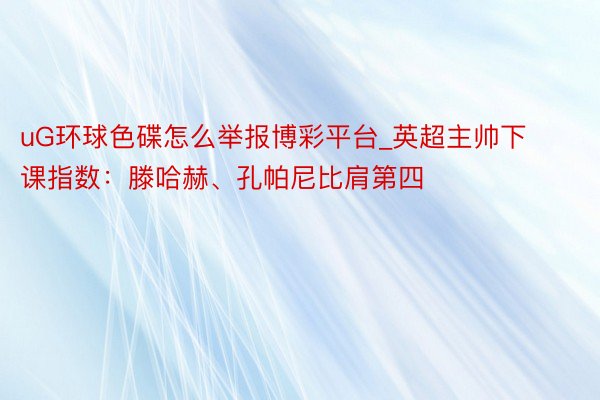uG环球色碟怎么举报博彩平台_英超主帅下课指数:滕哈赫、孔帕尼比肩第四
